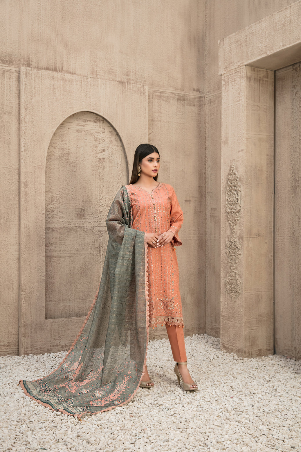 ZYLAH BY TAWAKKAL 3 Piece Un Stitched Suit - D-8528