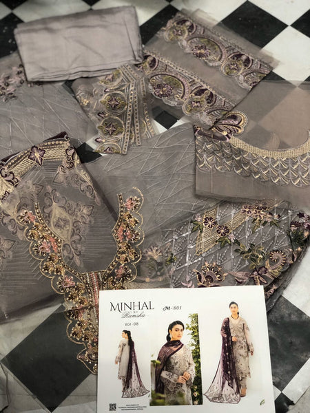 Ramsha Minhal Vol-08 | M-809 | Unstitched
