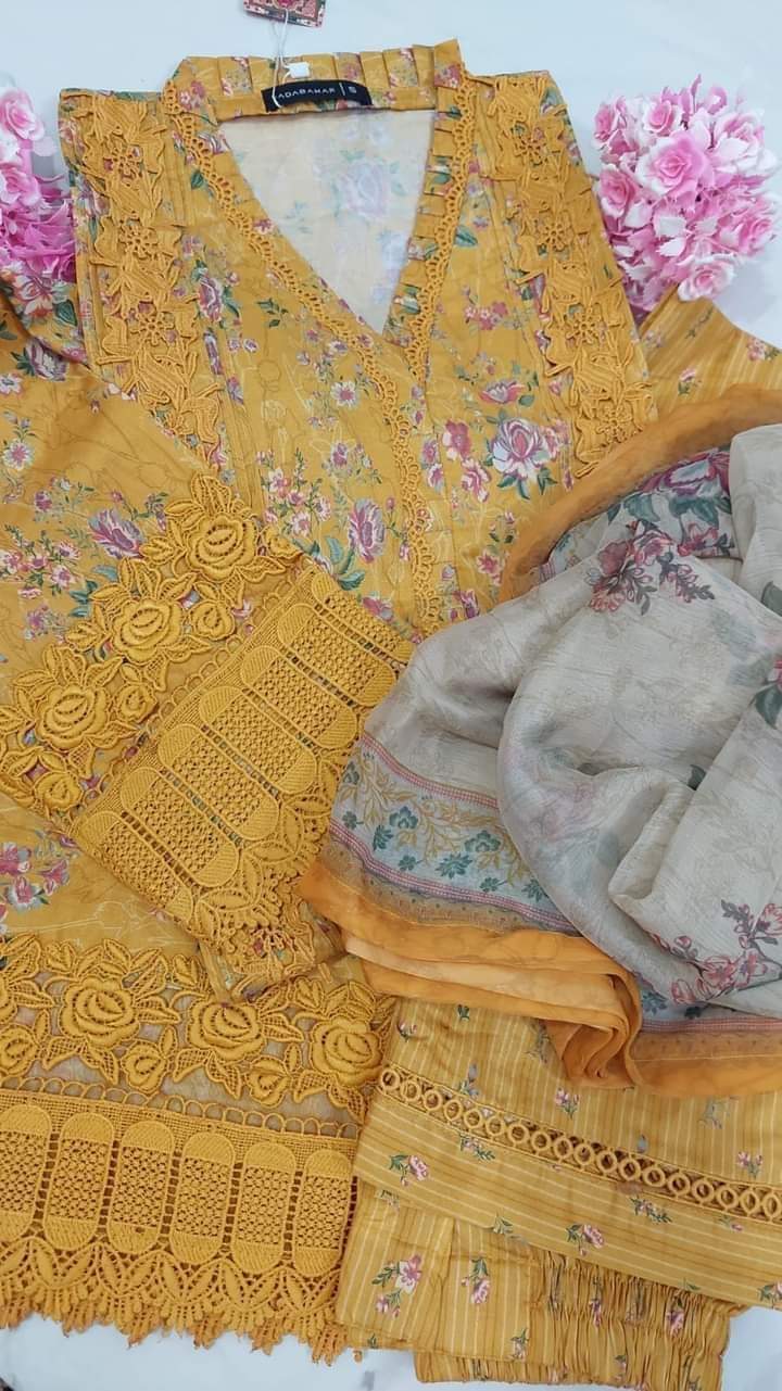 Sadabahar Rania Lawn | Yellow