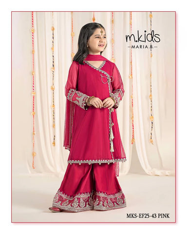 3 Piece Embroidered Lawn Suit | EF25-43-PINK