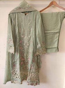 Sadabahar Chiffon Formal-Sea Green