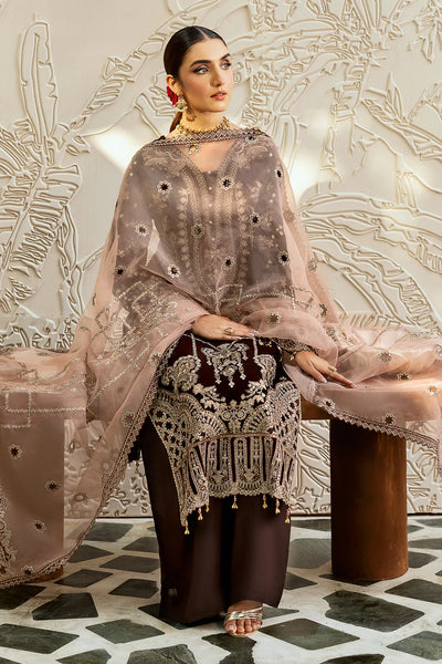 Embroidered Velvet V-606