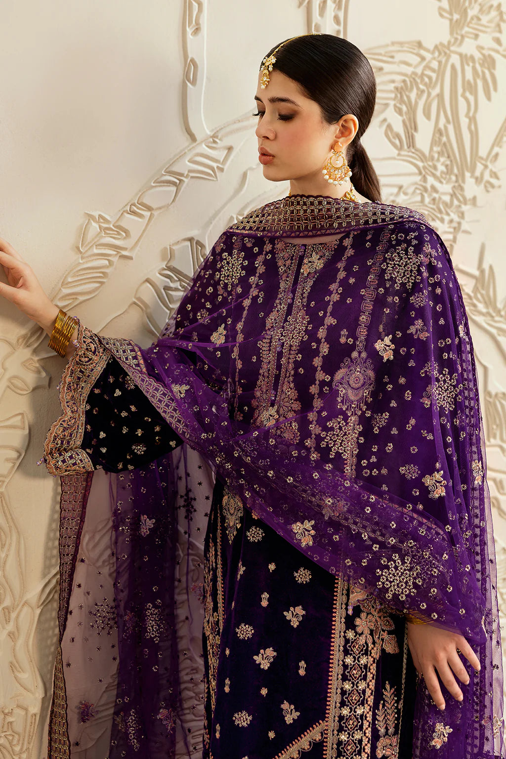 Embroidered Velvet V-602