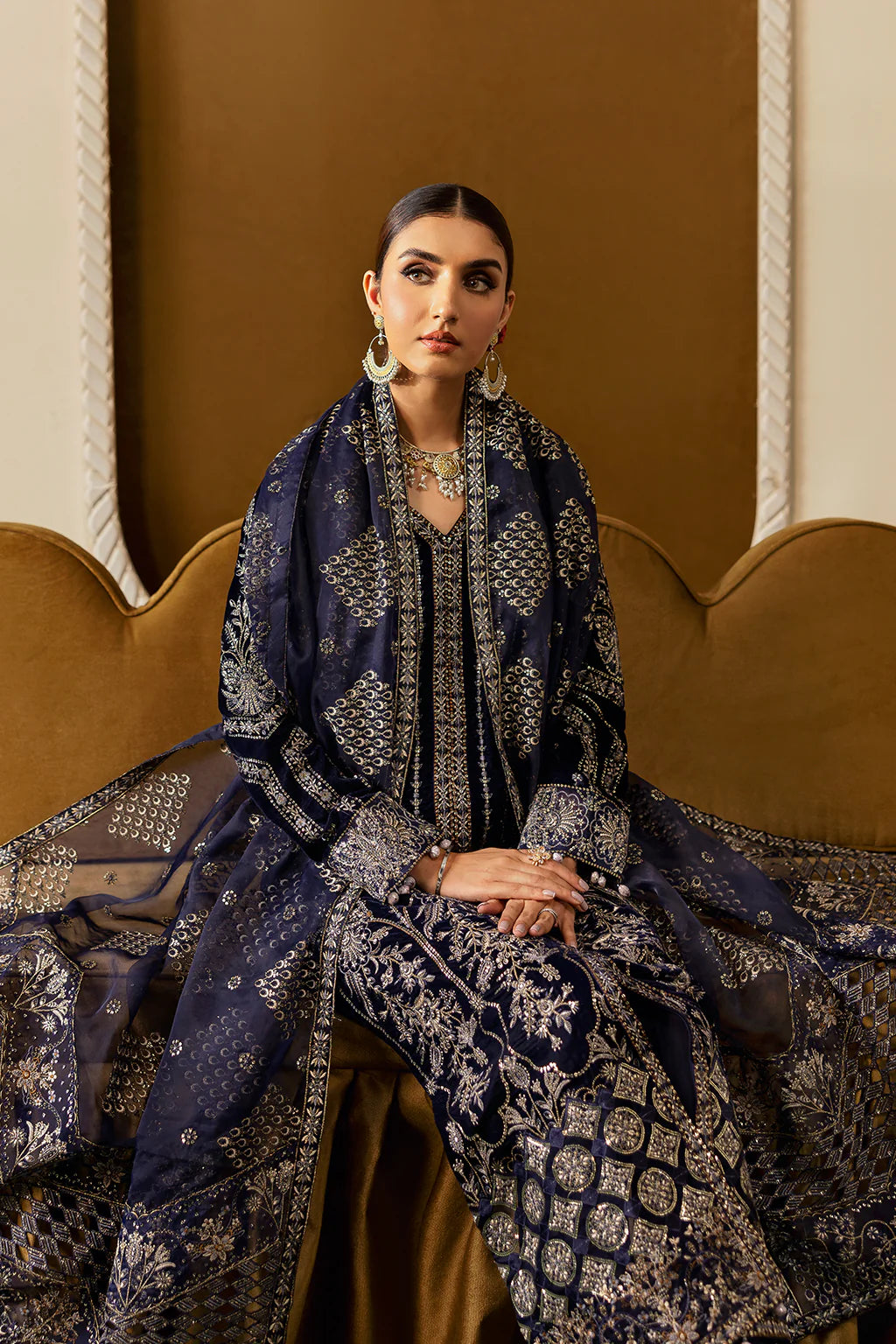 Embroidered Velvet V-608