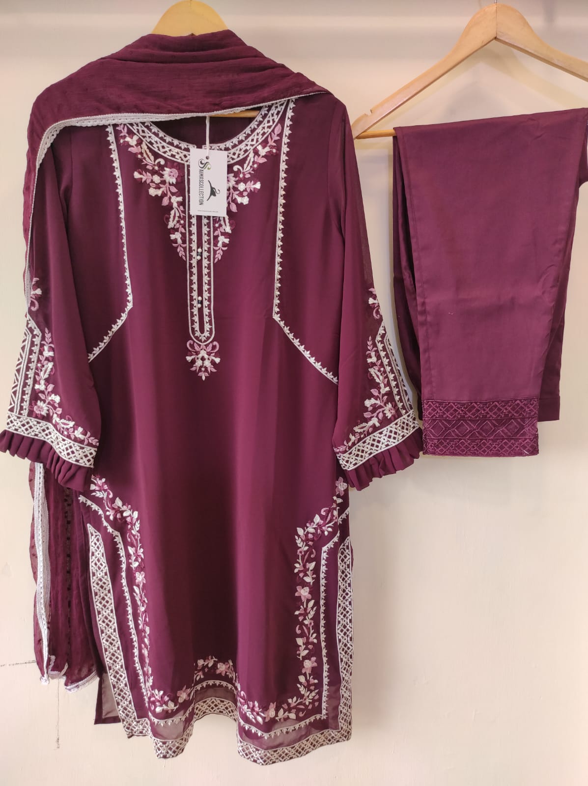 Georgette Embroidered Sets- Magenta