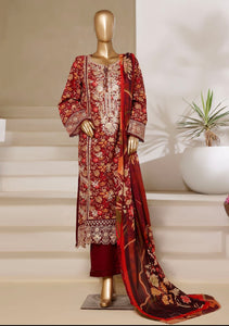 Sadabahar Luxury Lawn | 07 | Maroon