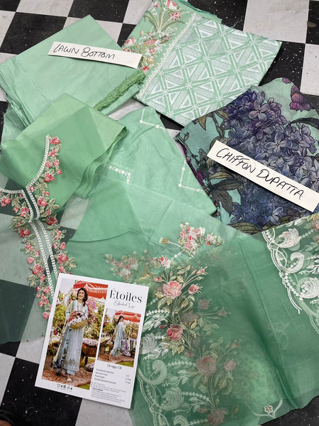 Etoiles By Zebaish Embroidered Lawn 2023 | ED-01
