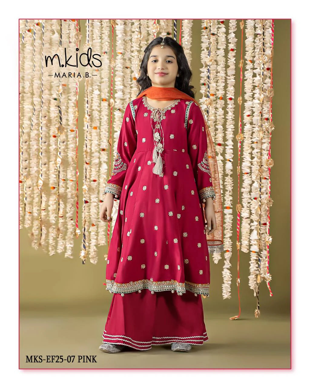 3 Piece Embroidered Lawn Suit | MKS-EF25-07-PINK