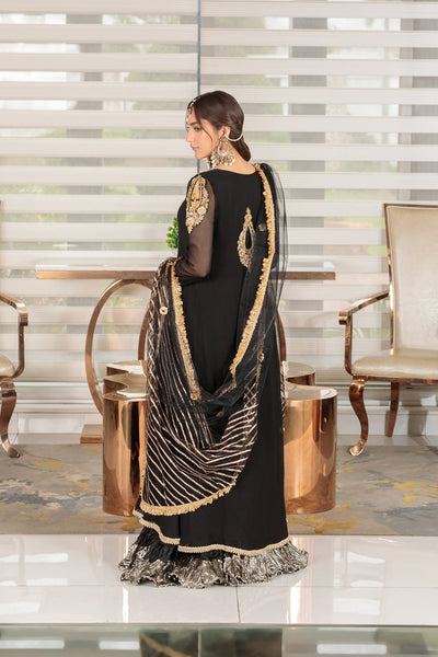 Hand Embroidered | Z-303 Black | Bridal Wear
