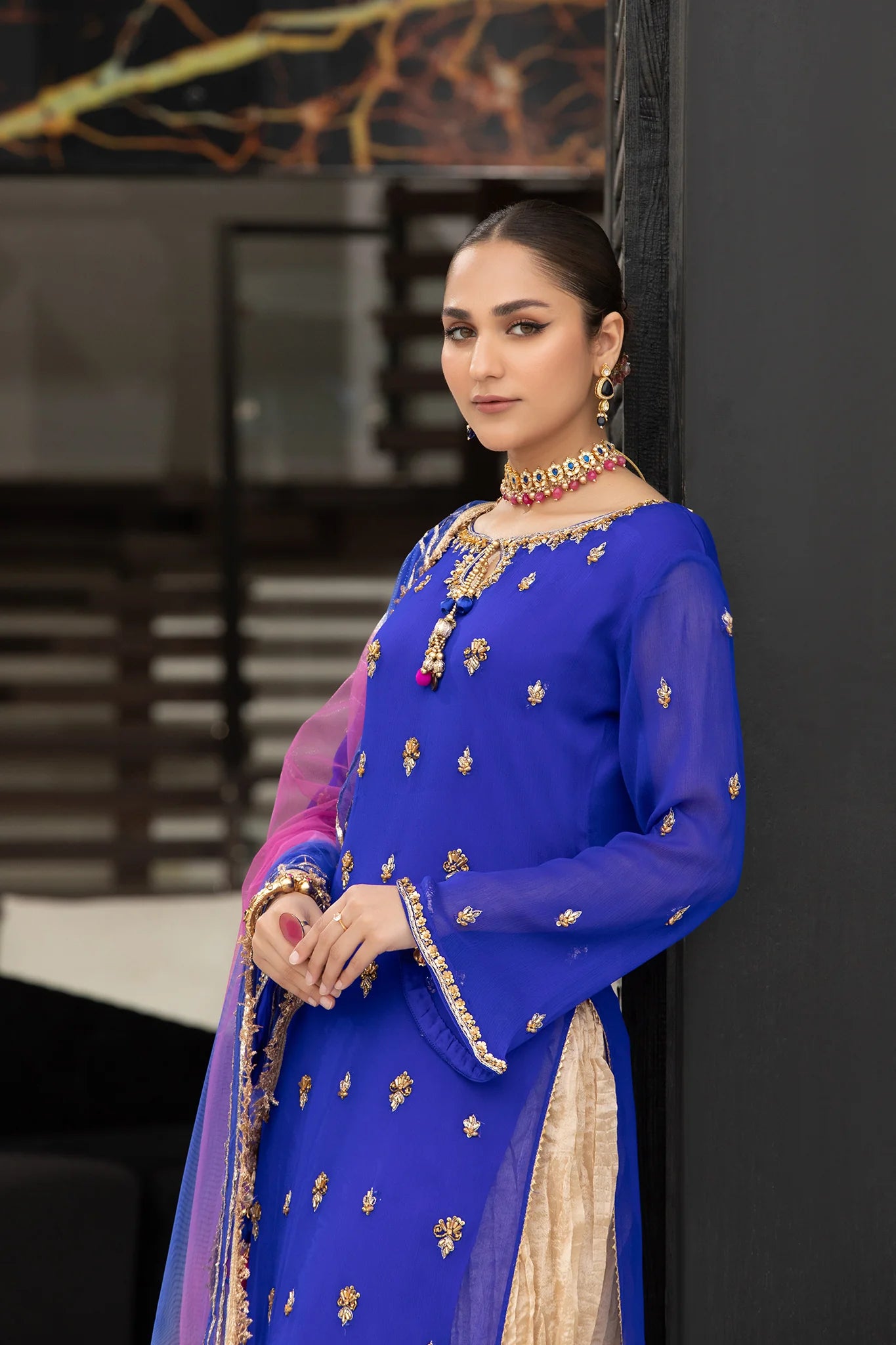 Hand Embroidered | Z-295 | BLUE