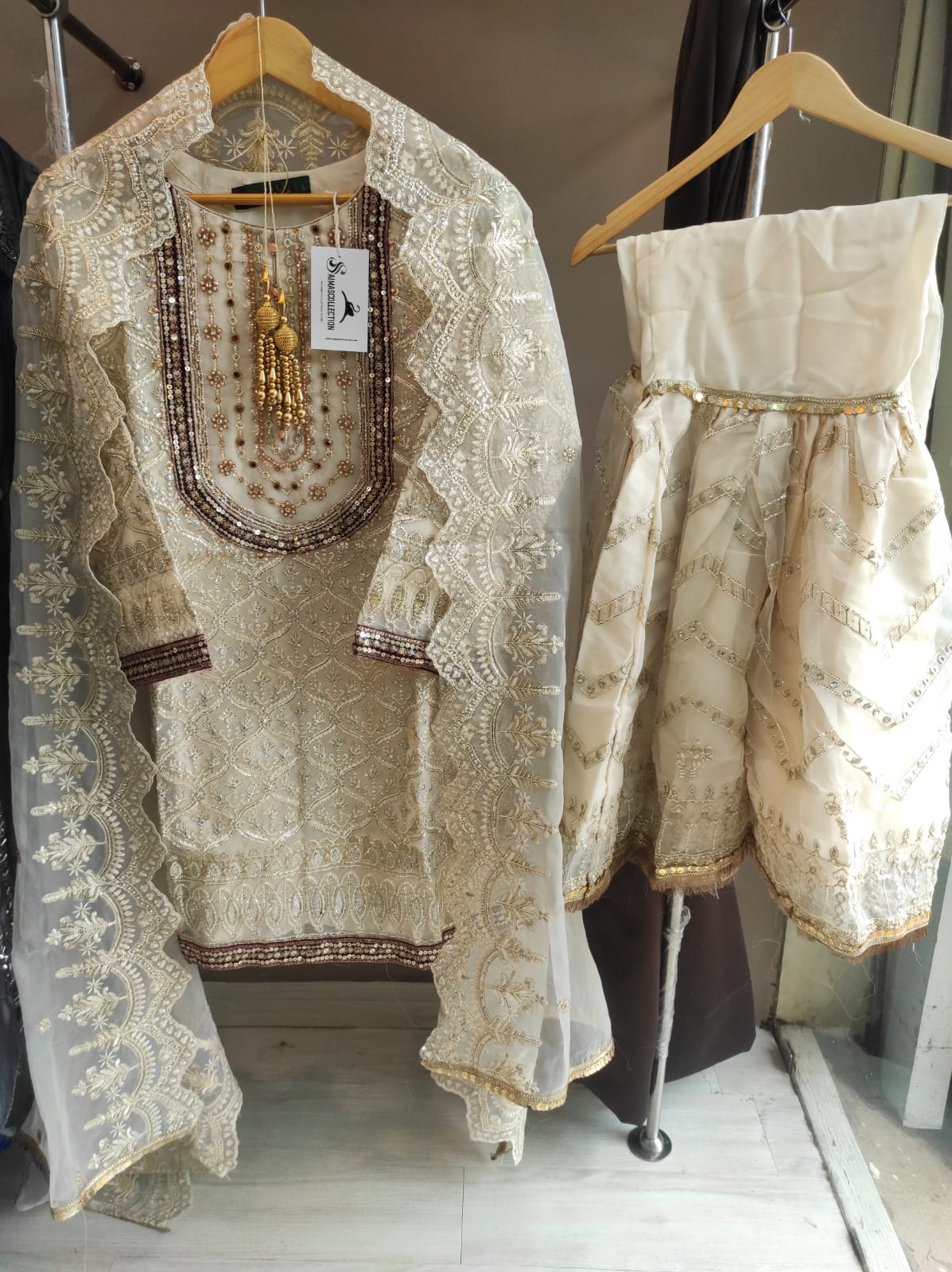Ivory Organza Garara Set