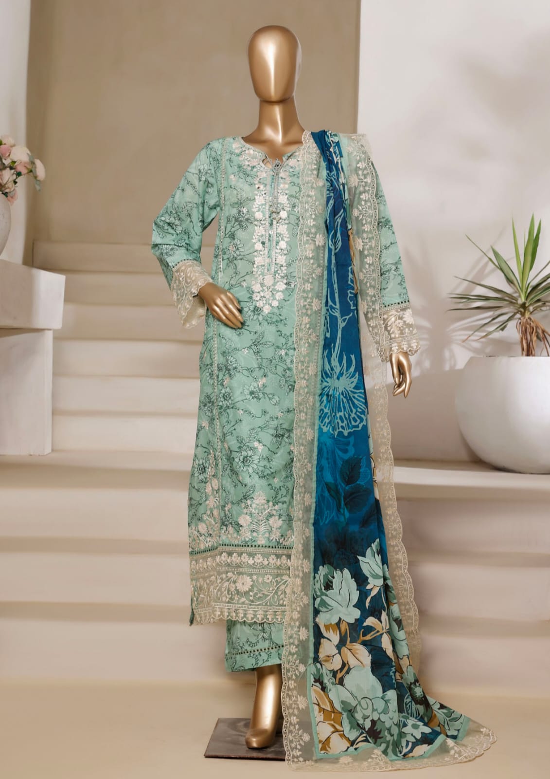 Sadabahar Luxury Lawn | 02 | Sea Green