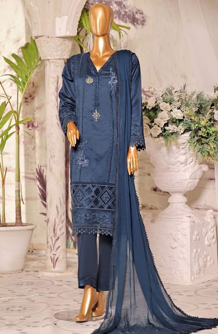 Sadabahar Rania Viscose Lawn | Navy Blue