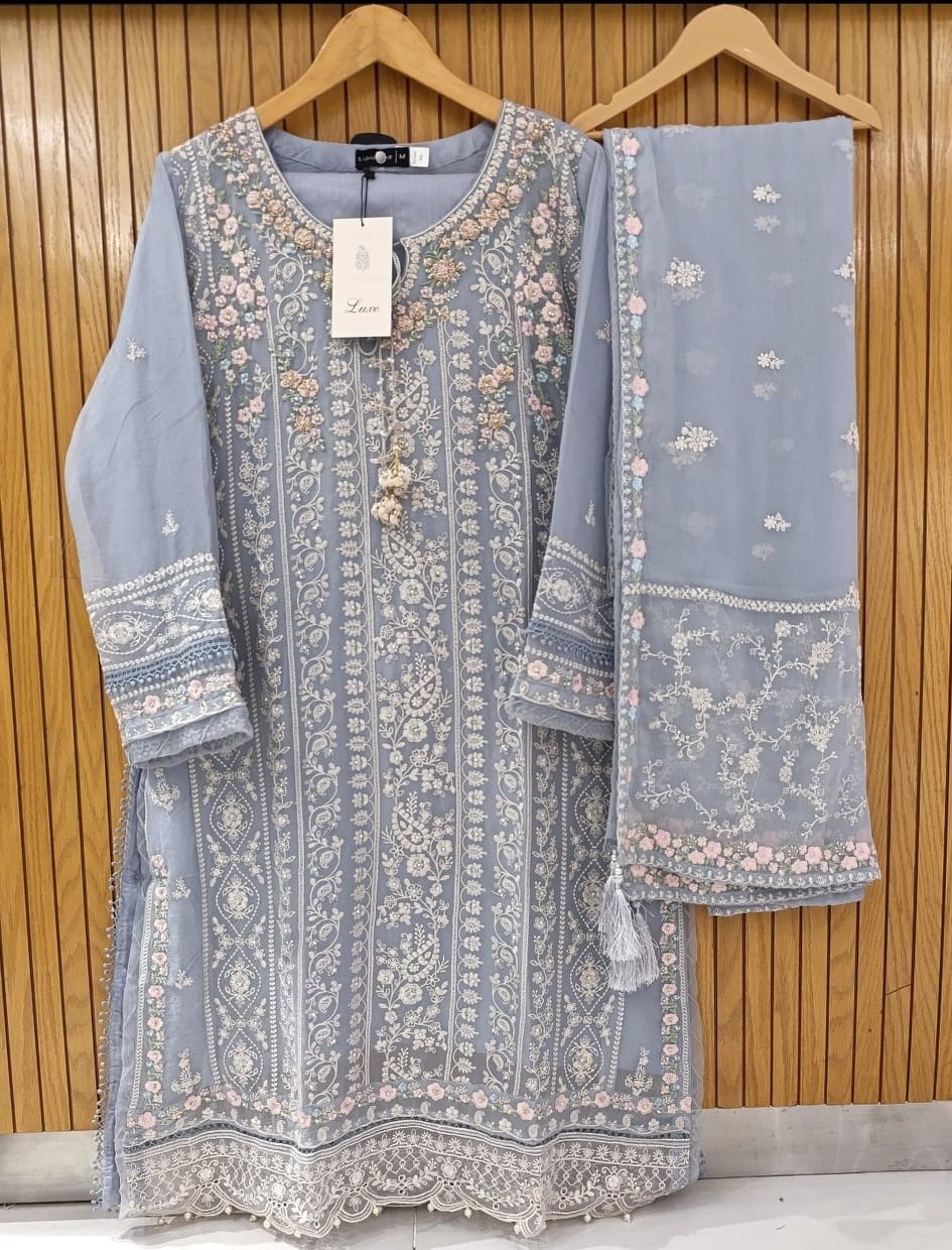 Sadabahar Chiffon Formal-Blue