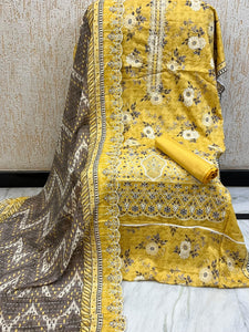 Riwayat Embroidered Lawn Collection 2025 | Yellow