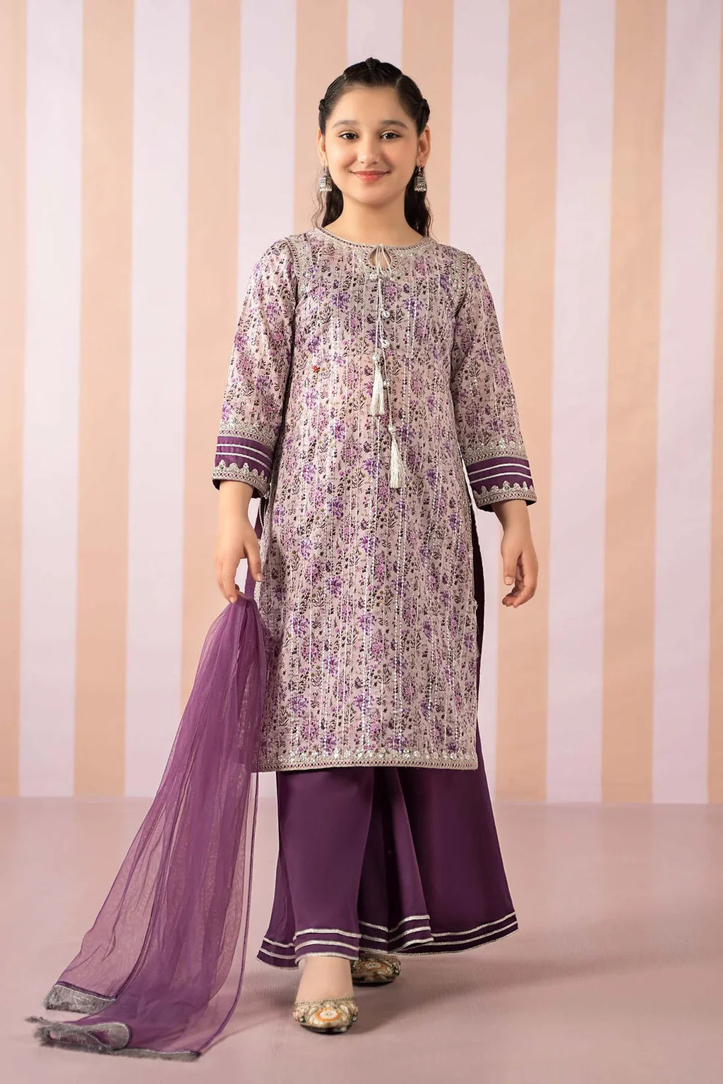 M KIDS BY MARIA B 2025 MKD-EF25-27 PURPLE