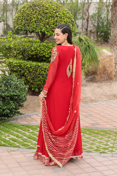 Hand Embroidered | Z-303 Red | Bridal Wear