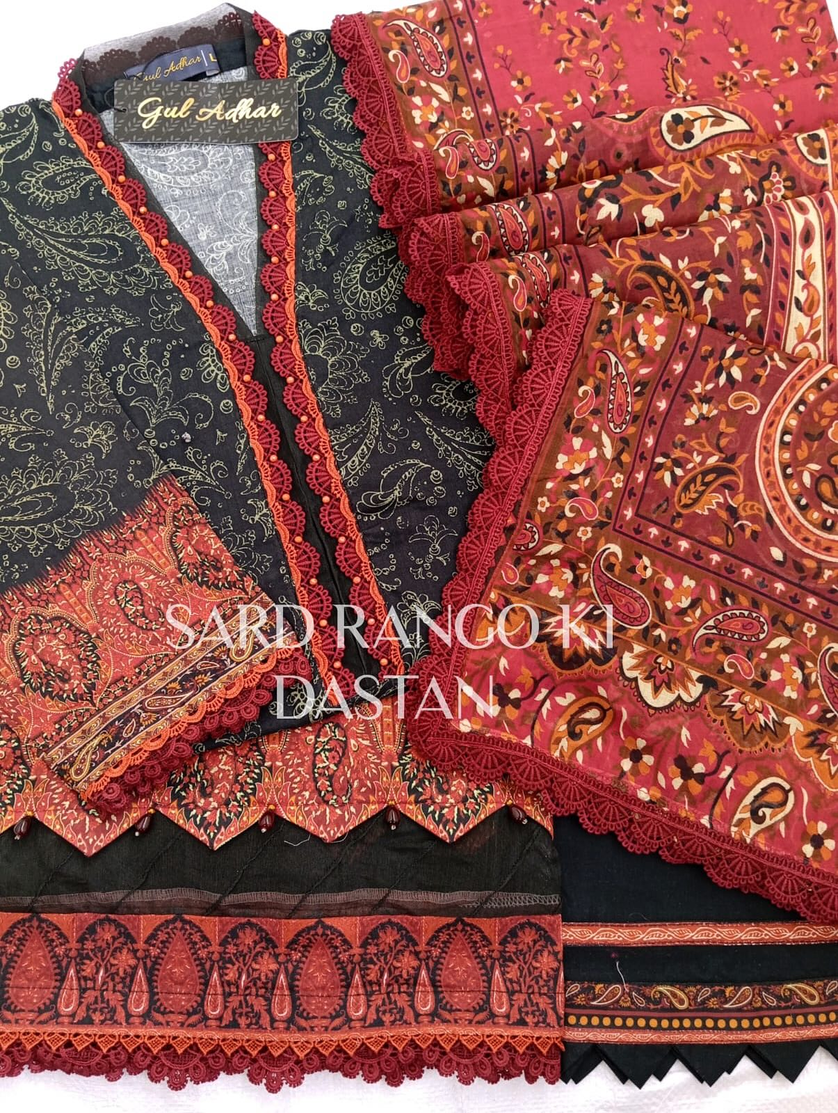 GUL ADHAR STITCHED LAWN | GA001