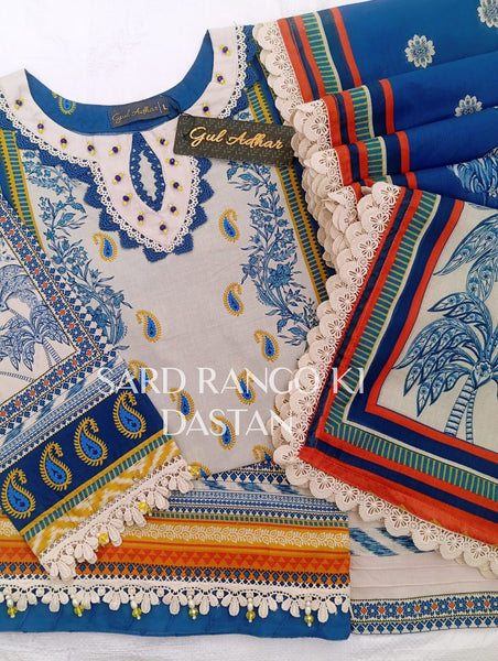 GUL ADHAR STITCHED LAWN | GA004