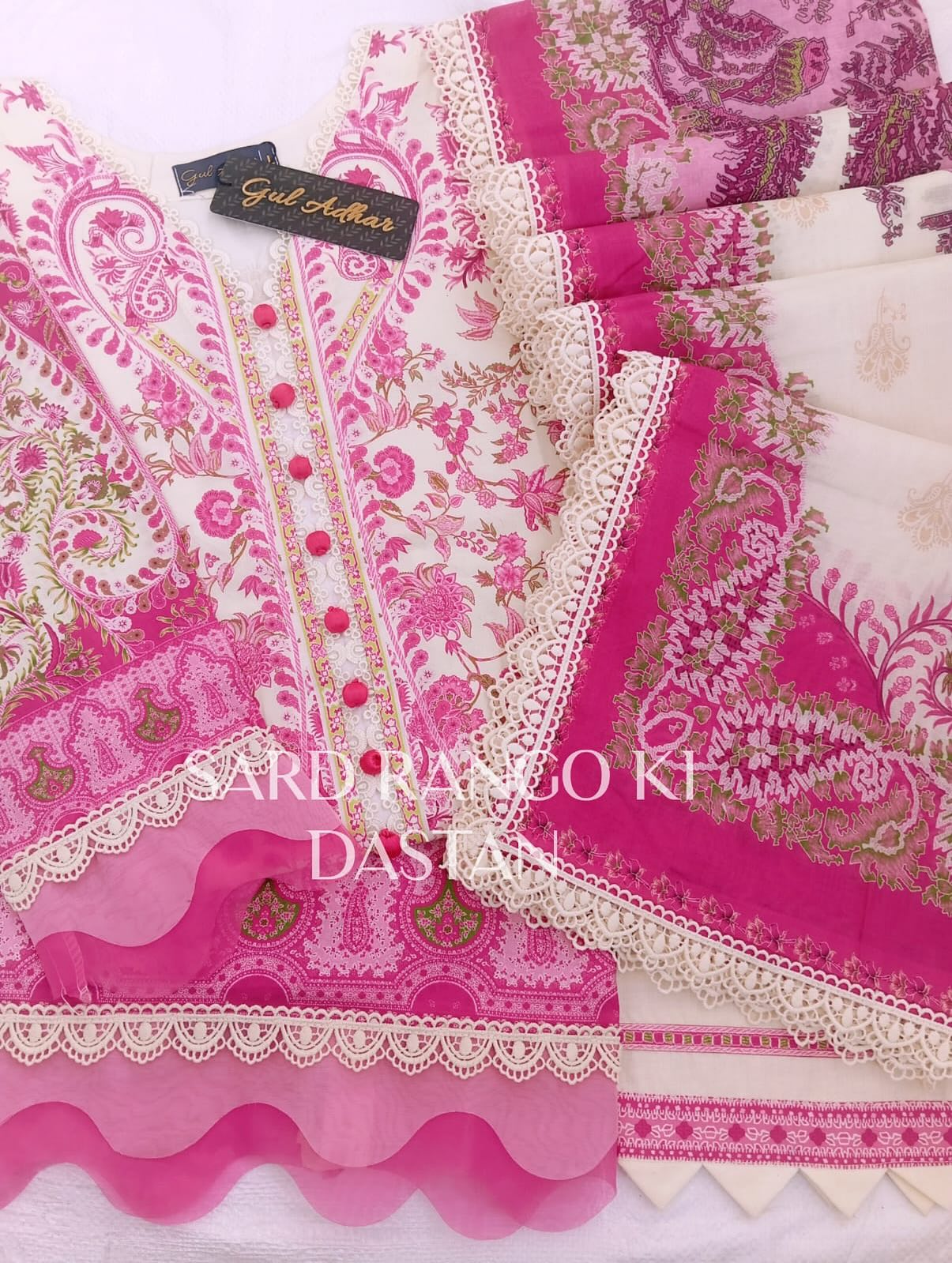 GUL ADHAR STITCHED LAWN | GA007