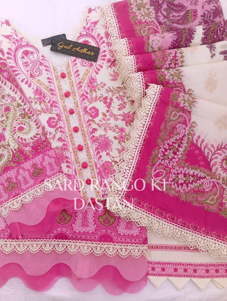 GUL ADHAR STITCHED LAWN | GA007