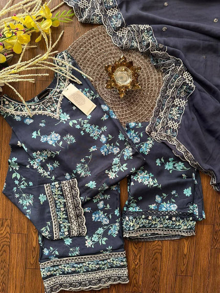 Sadabahar Luxury Viscose Lawn Set