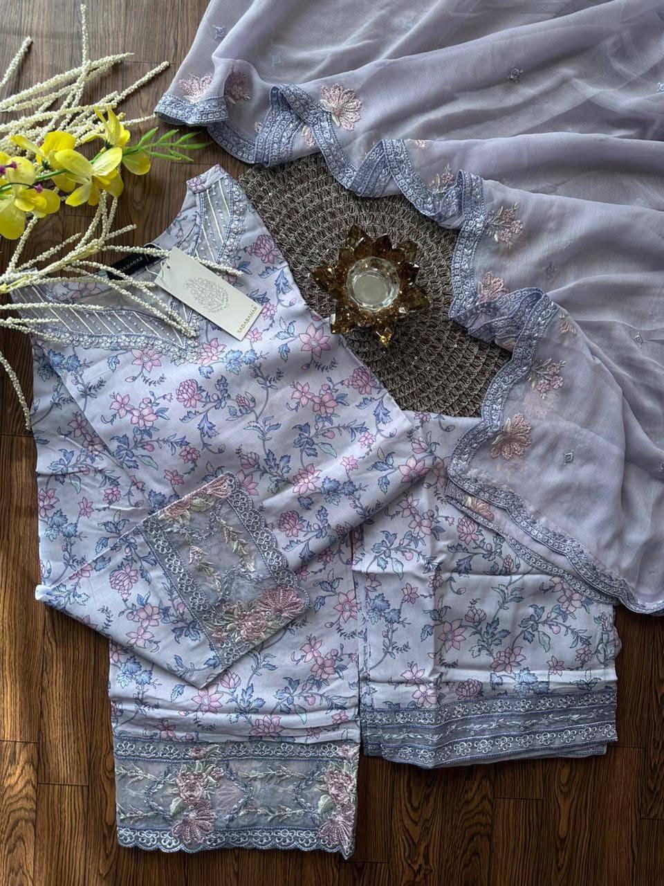 Sadabahar Luxury Viscose Lawn Set