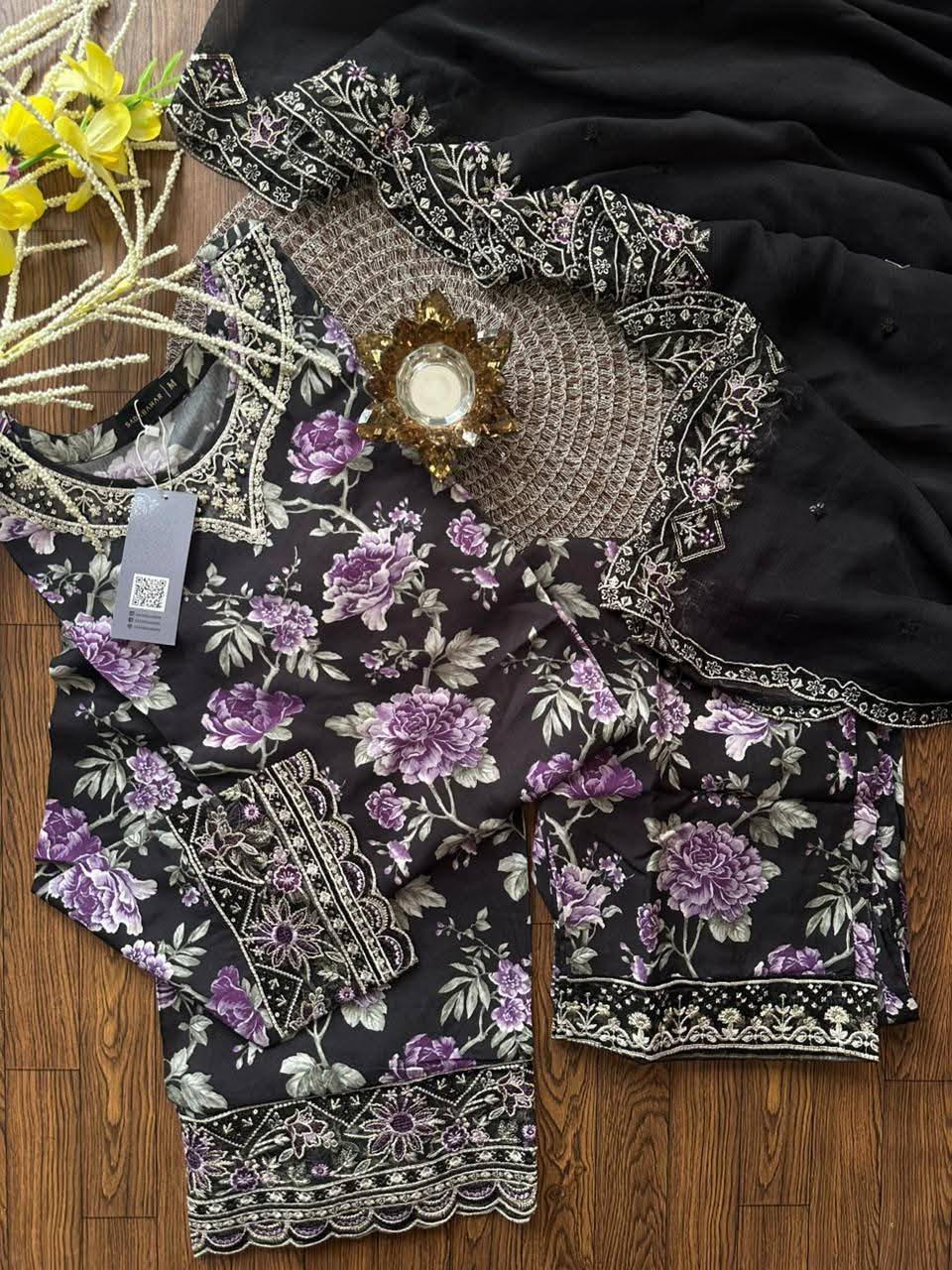 Sadabahar Luxury Viscose Lawn Set