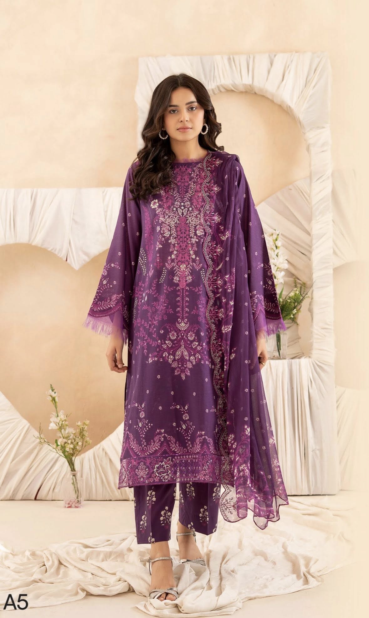 3 PC UN-STITCHED SHIRT TROUSER & DUPPATA - GU-ZIV3P2526