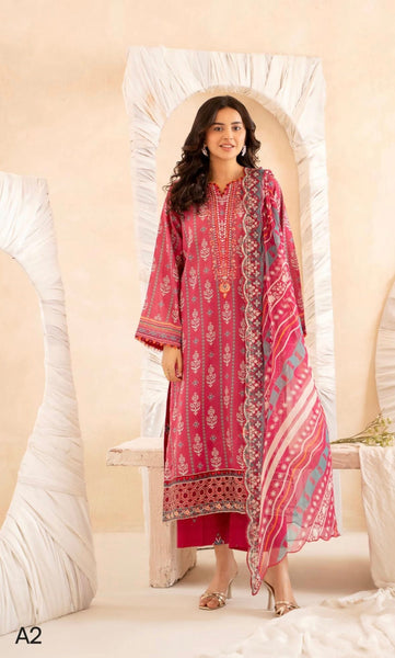 3 PC UN-STITCHED SHIRT TROUSER & DUPPATA - GZI2526A2