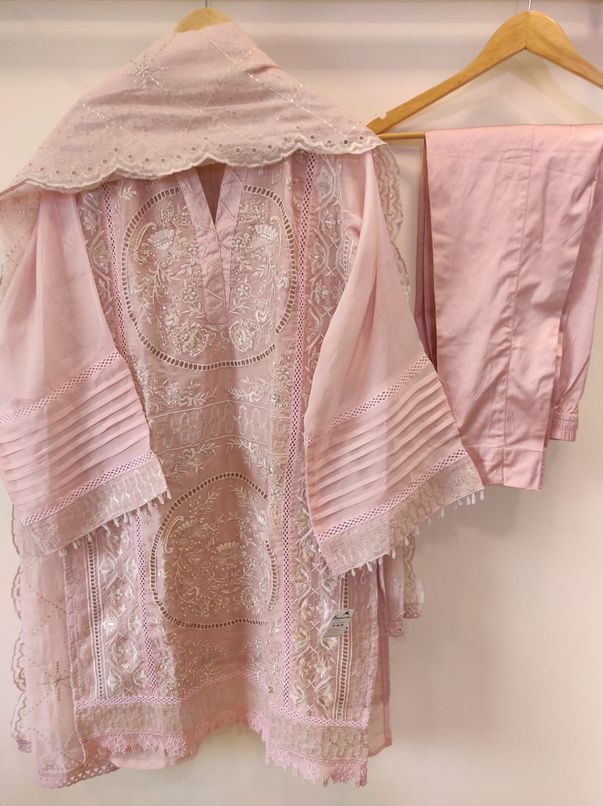 Pink Organza Tunic Set