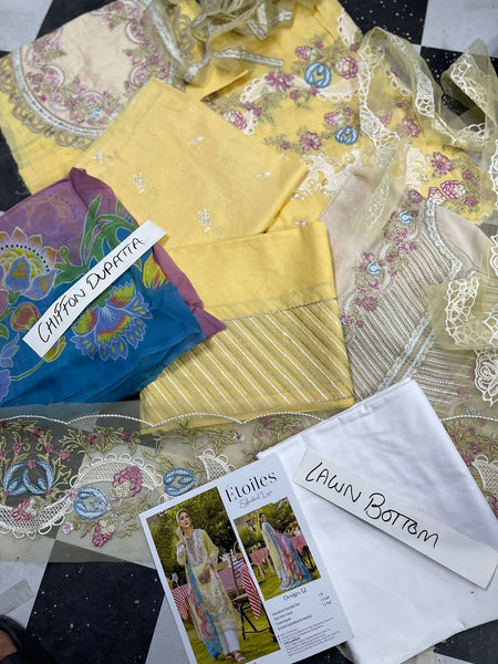 Etoiles By Zebaish Embroidered Lawn 2023 | ED-12