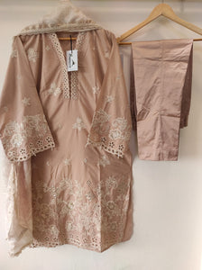 Peach Chikankari Set