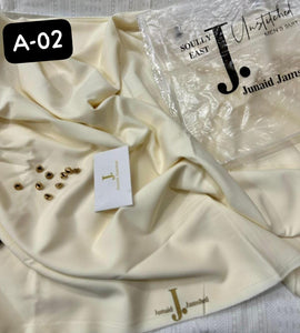 CREAM BOSKI UNSTITCHED KAMEEZ SHALWAR FABRIC | JUNAID JAMSHED