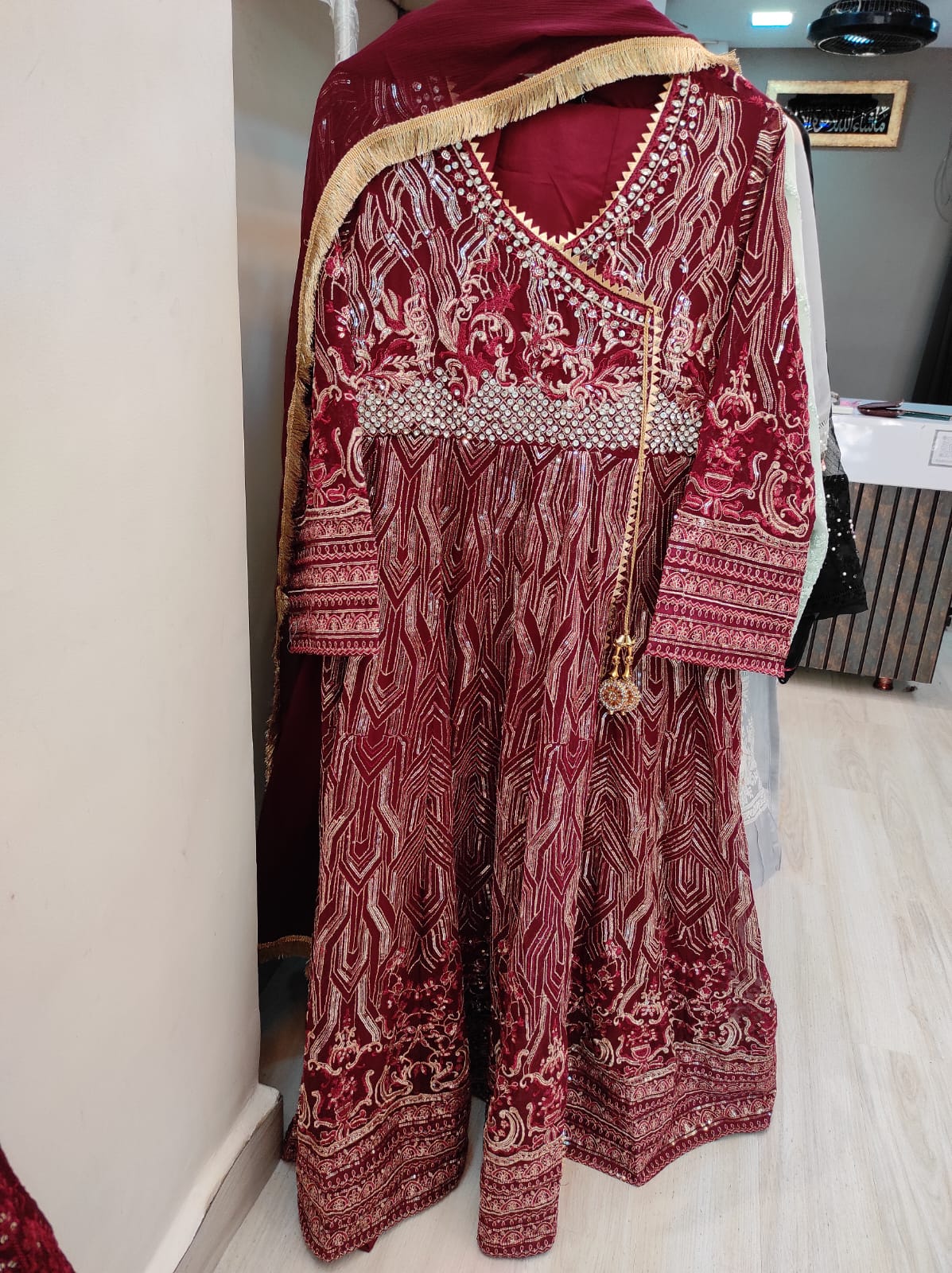 Red Chiffon Gown