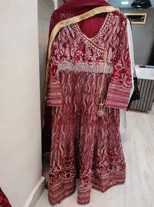 Red Chiffon Gown