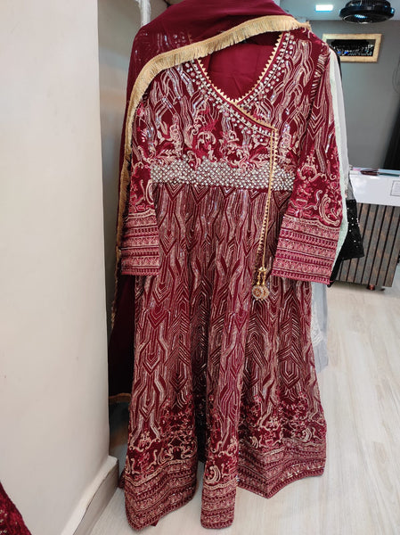 Red Chiffon Gown