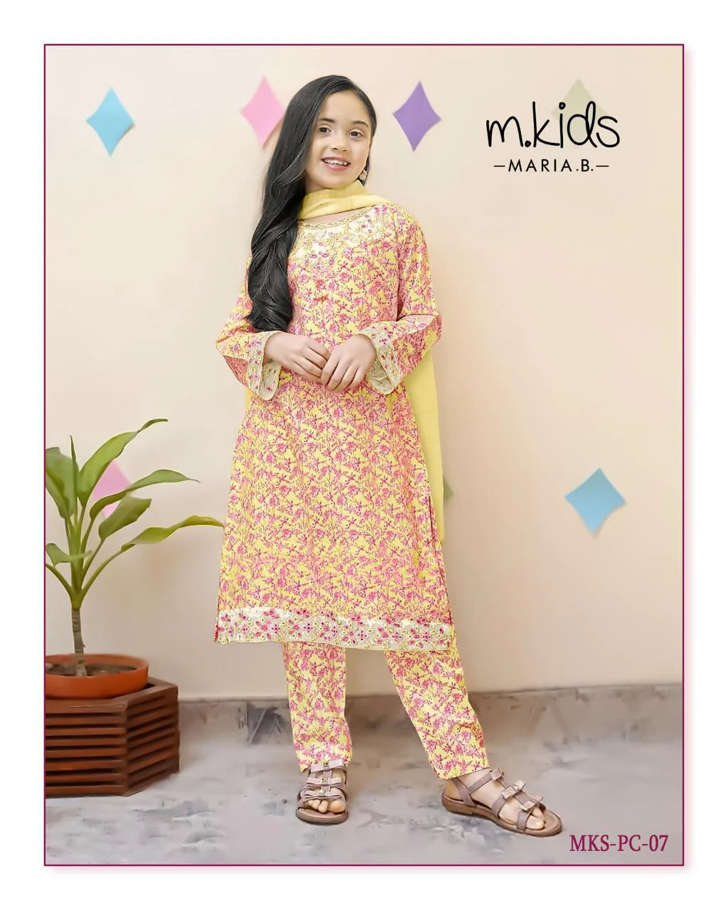 3 Piece Embroidered Lawn Suit | MKS-PC-09