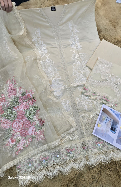Ivory Semi-stitched Lawn