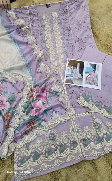 Lilac Semi-stitched Lawn