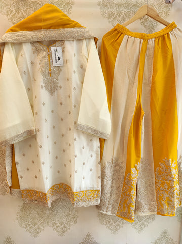 Garara Set- Off White and Yellow