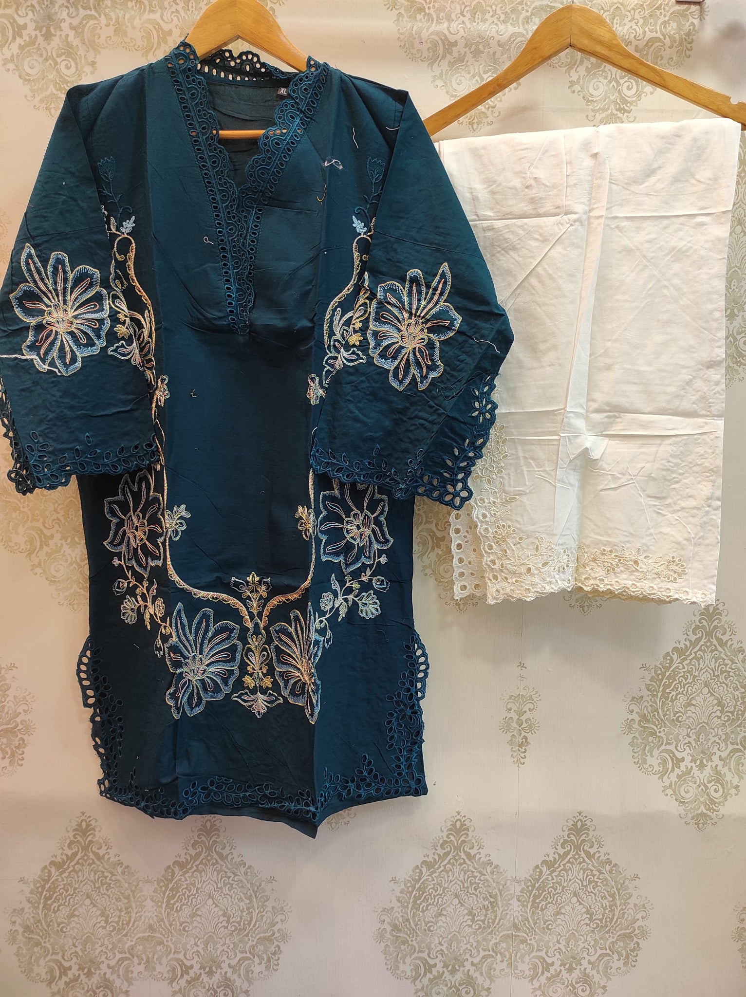 Blue Cutwork Co-ord set