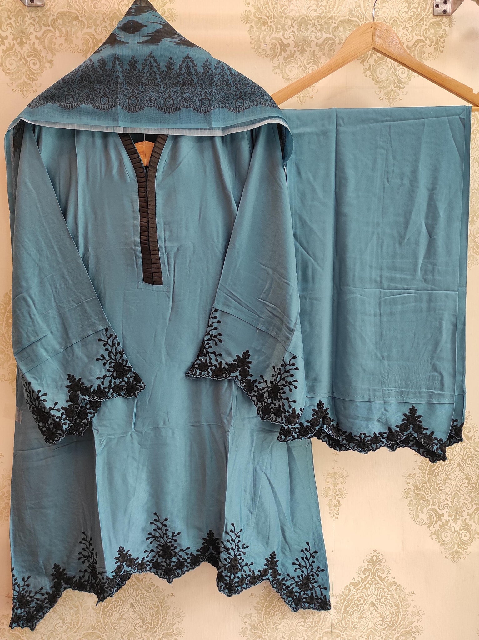 Rayon Satin Embroidered