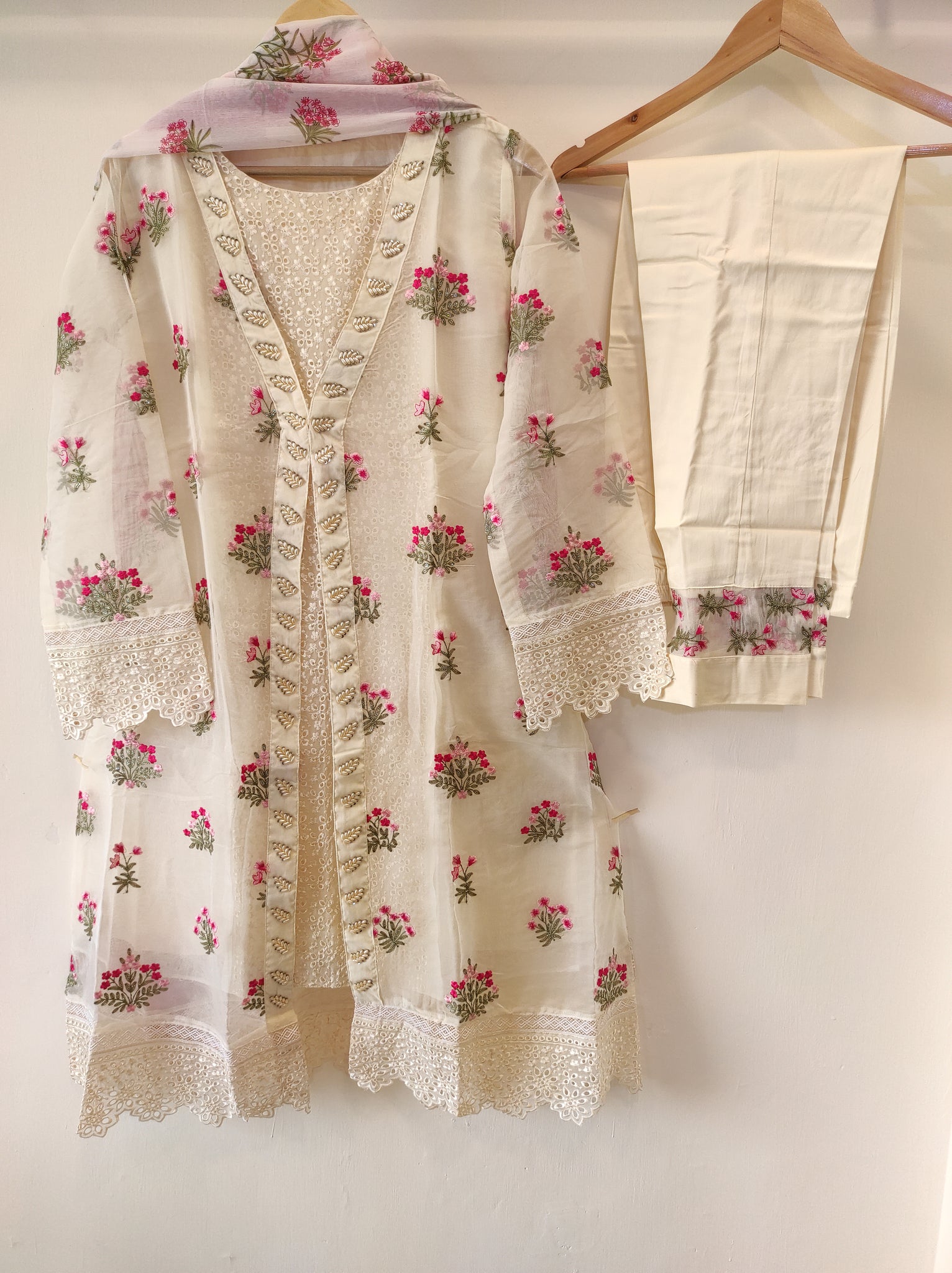 Organza Jacket Suits - Off White