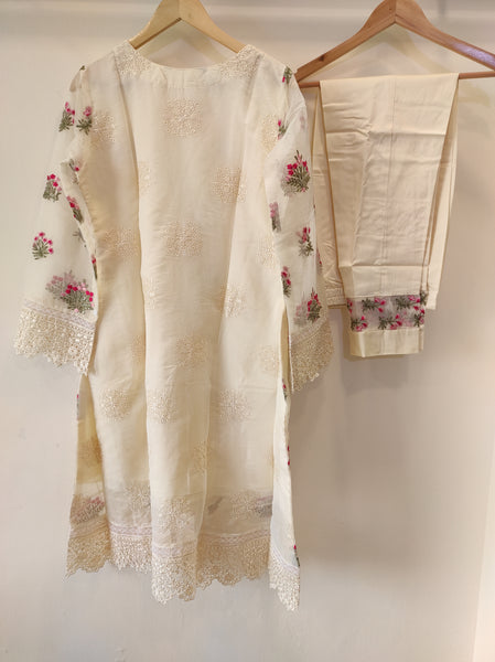 Organza Jacket Suits - Off White
