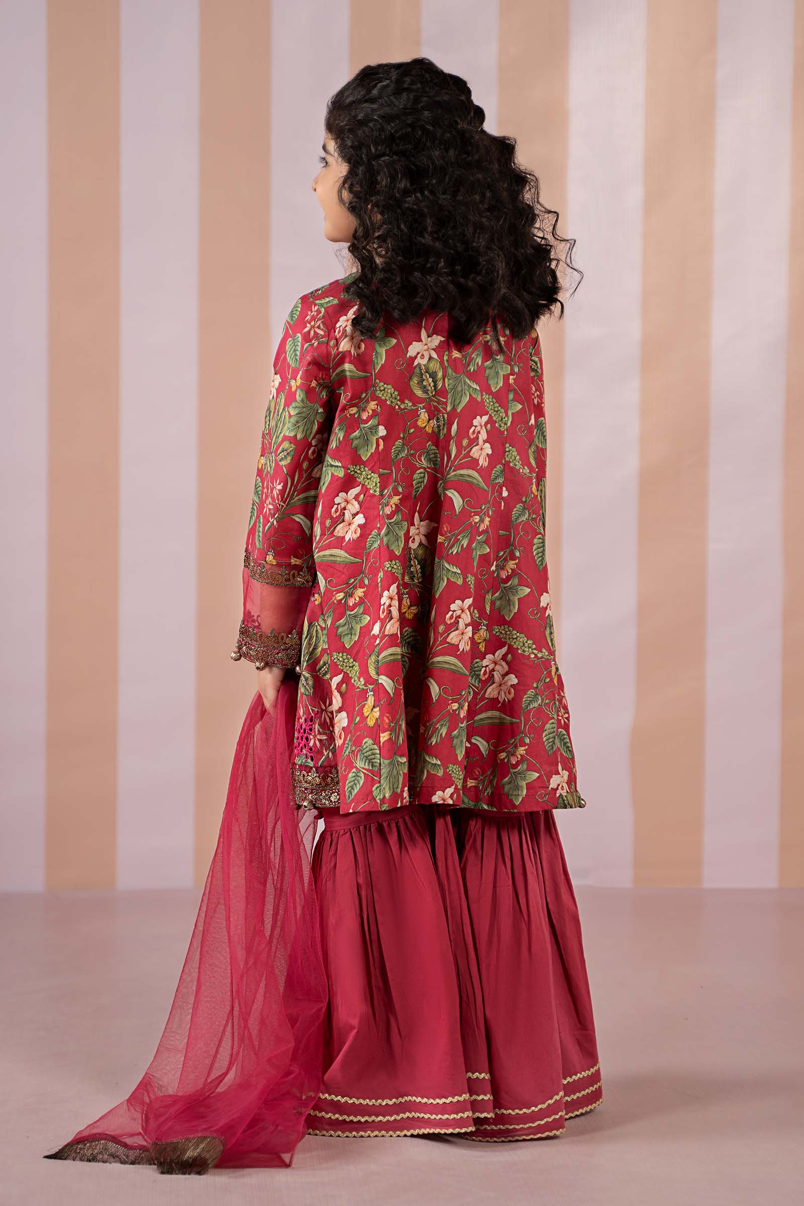 3 Piece Embroidered Organza Suit | MKD-EF25-18-Red-2-4
