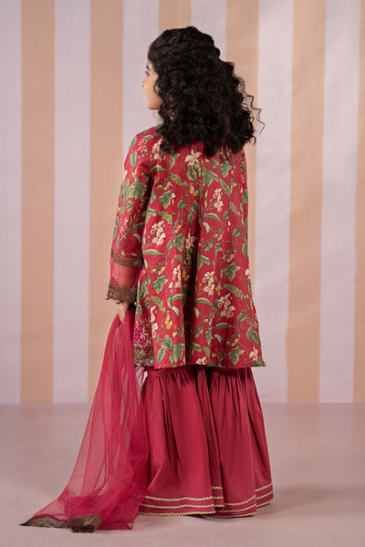 3 Piece Embroidered Organza Suit | MKD-EF25-18-Red-2-4