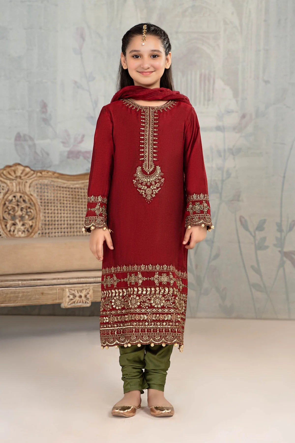 3 Piece Suit Maroon Red | MKS-EA23-28