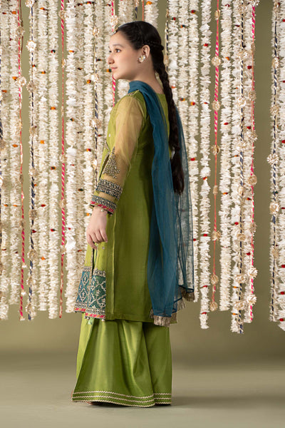 3 Piece Embroidered Organza Suit | MKS-EF25-21-Green-2-4