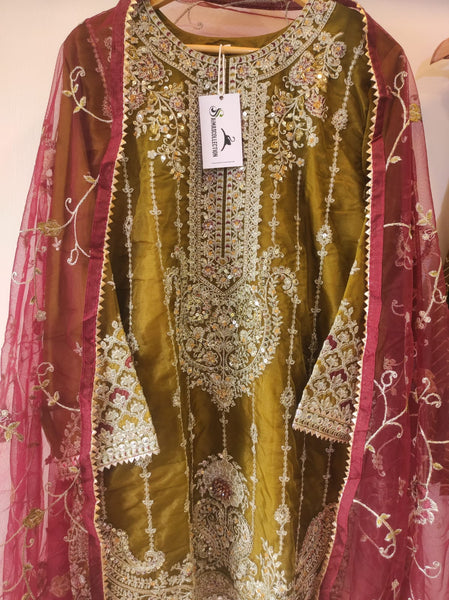 Organza party wear (R-1127)